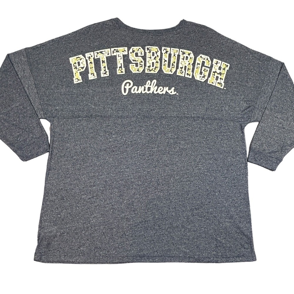 University of Pittsburgh Top Womens‎ sz XL spell out Pitt Panthers spirit Floral